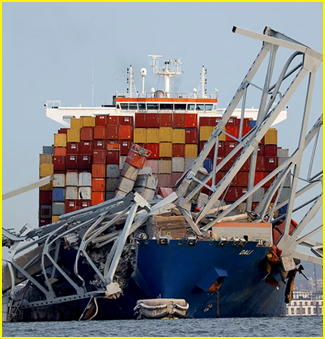 Francis Scott Key bridge in Baltimore collapses after being  rammed by container ship
